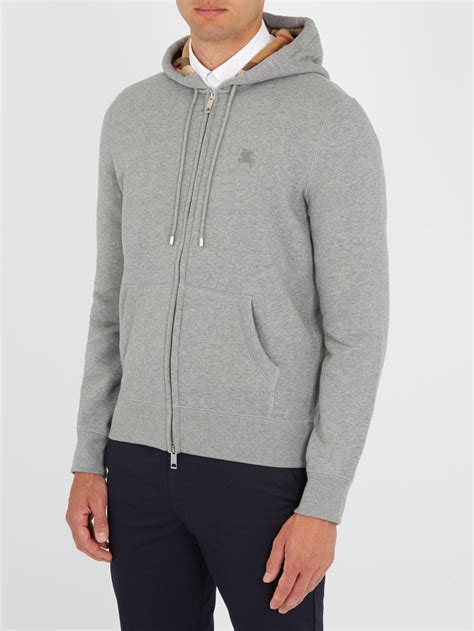 burberry men grey hoodie|grey burberry zip up hoodie.